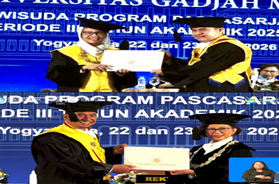 KEPALA DAN SEKRETARIS BAPPEDA KAMPAR WISUDA DOKTOR DI UGM DENGAN PREDIKAT CUMLAUDE